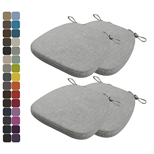 Kimgull 4er Set Stuhlkissen mit Bändern Bequeme Waschbare Rutschfestes Sitzkissen Ideal für zu Hause und Gartendekoration, viele Farben und Größen zur Auswahl (40X38X3CM Grau) von Kimgull