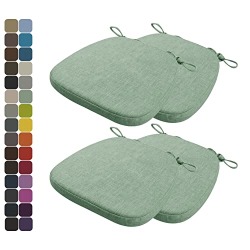 Kimgull 4er Set Stuhlkissen mit Bändern Bequeme Waschbare Rutschfestes Sitzkissen Ideal für zu Hause und Gartendekoration, viele Farben und Größen zur Auswahl (40X38X3CM GrüN) von Kimgull