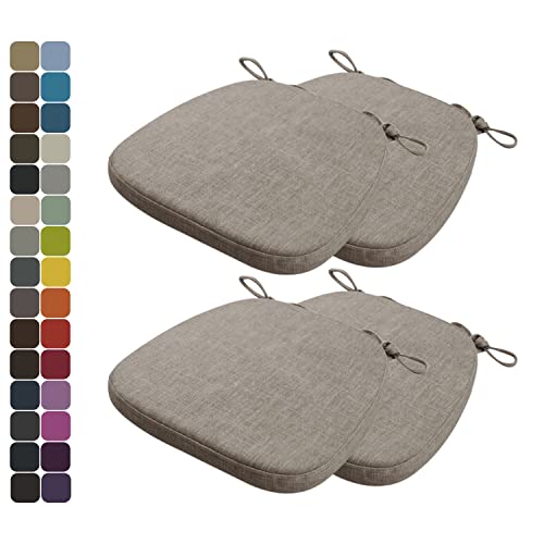 Kimgull 4er Set Stuhlkissen mit Bändern Bequeme Waschbare Rutschfestes Sitzkissen Ideal für zu Hause und Gartendekoration, viele Farben und Größen zur Auswahl (40X38X3CM Hellbraun) von Kimgull