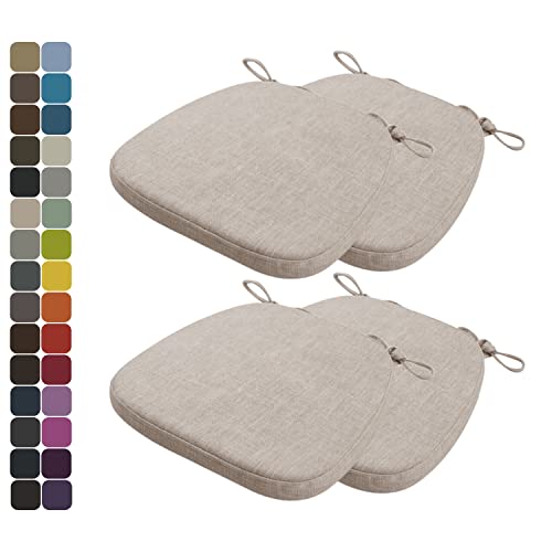 Kimgull 4er Set Stuhlkissen mit Bändern Bequeme Waschbare Rutschfestes Sitzkissen Ideal für zu Hause und Gartendekoration, viele Farben und Größen zur Auswahl (40x38x5CM Taupe) von Kimgull