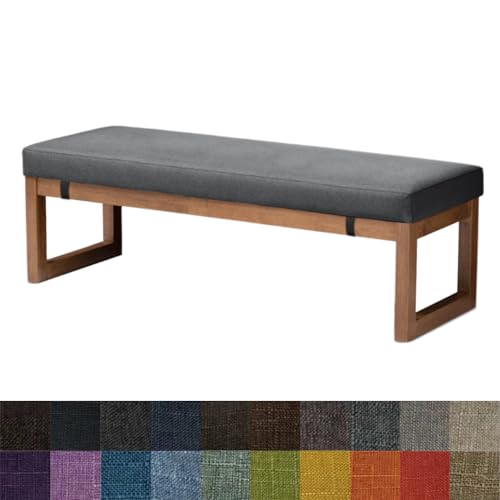 Kimgull Bankauflage Sitzkissen, Bequeme Waschbare Rutschfestes Sitzkissen für Gartenbank Schaukel, Terrasse, Esstisch, Bank, Drinnen, Viele Farben und Größen,(100X30X5CM Dunkelgraugrün) von Kimgull