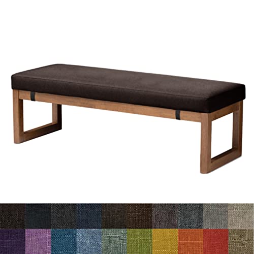 Kimgull Bankauflage Sitzkissen, Bequeme Waschbare Rutschfestes Sitzkissen für Gartenbank Schaukel, Terrasse, Esstisch, Bank, Drinnen, Viele Farben und Größen,(100X30X5CM Tiefes Hanfschwarz) von Kimgull