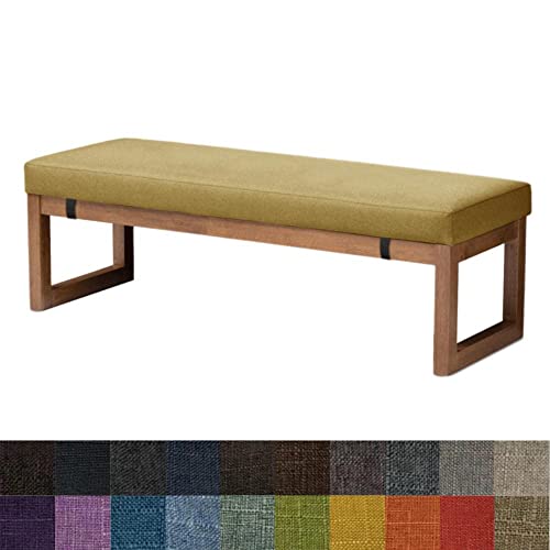 Kimgull Bankauflage Sitzkissen, Bequeme Waschbare Rutschfestes Sitzkissen für Gartenbank Schaukel, Terrasse, Esstisch, Bank, Drinnen, Viele Farben und Größen,(100X45X5CM Gelb) von Kimgull