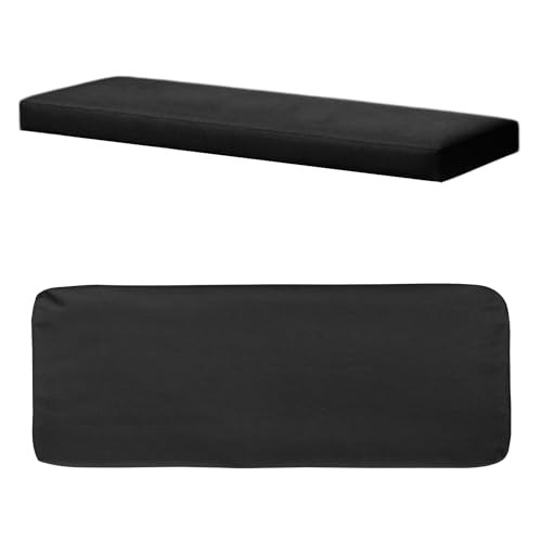 Kimgull Bankkissenbezug Mit 2 Spanngurten, Innenschaum ist Nicht enthalten, Ersatzbezug für Sitzkissen Mit reißverschluss und Waschbar, Schwarz, 110 X 50 X 8CM Kimgull Bankkissenbezug Mit 2 Spanngurten, Innenschaum ist Nicht enthalten, Ersatzbezug für Sitzkissen Mit reißverschluss und Waschbar, Schwarz, 110 X 50 X 8CM von Kimgull