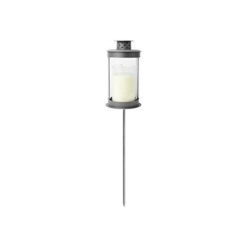 Kimiza Laterne mit Erdspieß, Metall, Echtglas, incl. 1 Stabfeuerzeug zu jeder Bestellung (klein - incl. 20x Dauerbrenner 50h) von Kimiza