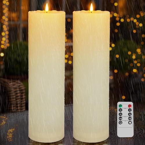 Kimjo 10CM x 35CM Flammenlose Große LED Kerzen Outdoor Wasserdicht 2 Stück - Elfenbeinweiß Echtwachs Led Kerzen mit Timerfunktion Fernbedienung - Led Kerzen Flackernde Flamme 500+ Stunden Batterie Kimjo 10CM x 35CM Flammenlose Große LED Kerzen Outdoor Wasserdicht 2 Stück - Elfenbeinweiß Echtwachs Led Kerzen mit Timerfunktion Fernbedienung - Led Kerzen Flackernde Flamme 500+ Stunden Batterie von Kimjo