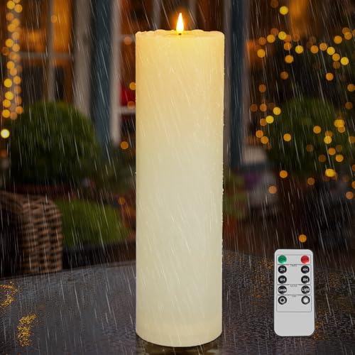 Kimjo 10CM x 35CM Flammenlose Große LED Kerzen Outdoor Wasserdicht - Elfenbeinweiß Echtwachs Led Kerzen mit Timerfunktion Fernbedienung Groß - Led Kerzen Flackernde Flamme 500+ Stunden Batterie Kimjo 10CM x 35CM Flammenlose Große LED Kerzen Outdoor Wasserdicht - Elfenbeinweiß Echtwachs Led Kerzen mit Timerfunktion Fernbedienung Groß - Led Kerzen Flackernde Flamme 500+ Stunden Batterie von Kimjo