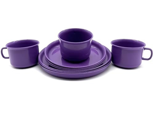 Geschirr Set für 3 Personen, Farbe violett, Geschirrservice Kaffeeservice Plastikgeschirr, je 3 x Tassen, Teller 14 cm und 18 cm Kunstoff plastik Geschirr Set für 3 Personen, Farbe violett, Geschirrservice Kaffeeservice Plastikgeschirr, je 3 x Tassen, Teller 14 cm und 18 cm Kunstoff plastik von Kimmel