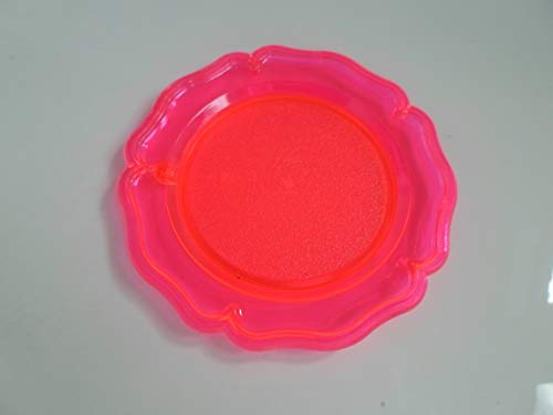 6 Stück Tischuntersetzer Geränkeuntersetzer im Set, für Flaschen und Gläser auf dem Tisch/Party, Mehrweggeschirr, Farbe transparent rot von Kimmel