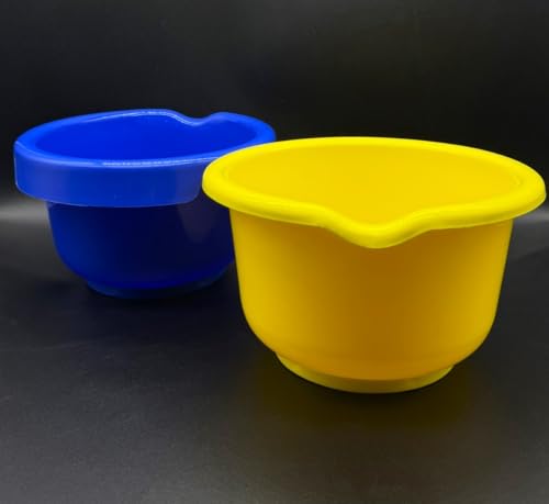 Kimmel 2 Stück Rührschüssel 2,5 Liter Inhalt, Backschüssel Teigschüssel Salatschüssel Schüssel Plastikgeschirr, aus Kunststoff, Mehrweggeschirr, Farbe blau und gelb von Kimmel