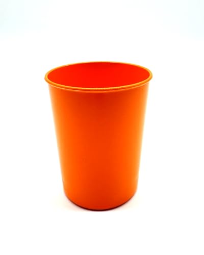 Kimmel Tasse Trinkbecher Kunststoffbecher Partybecher Plastikbecher Kinderbecher Becher Klassik bruchsicher stapelbar Mehrweg Camping Grillen Picknick und Outdoor 180 ml, Kunststoff, Orange von Kimmel