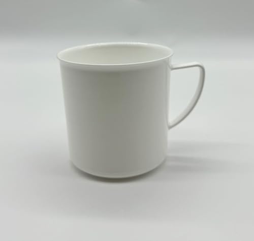 Kimmel Henkelbecher Henkeltasse Teetasse Kaffeebecher Mehrweg bruchsicher 180 ml, Kunststoff, Weiß von Kimmel