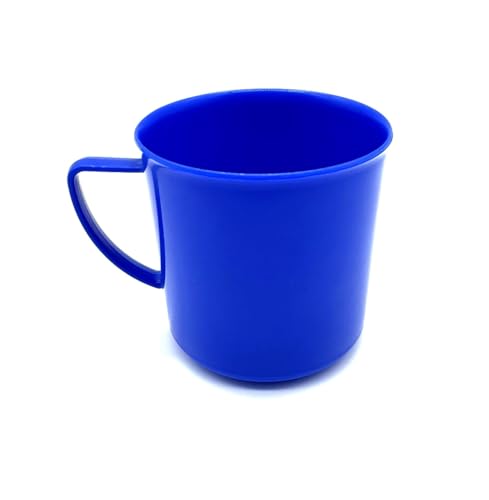 Kimmel Henkelbecher Henkeltasse Teetasse Kaffeebecher Mehrweg bruchsicher klein 180 ml, Kunststoff, Blau von Kimmel