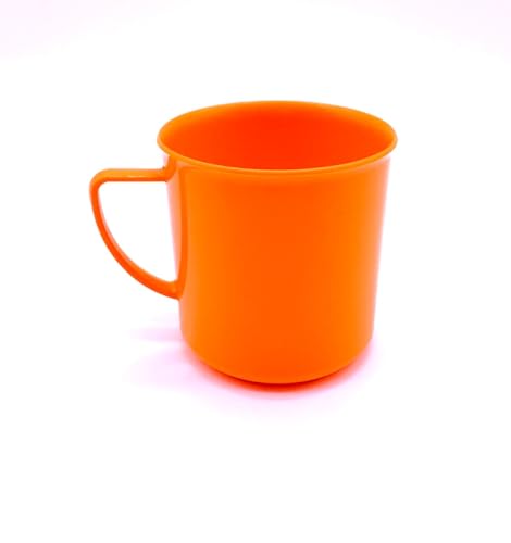 Kimmel Henkelbecher Henkeltasse Teetasse Kaffeebecher Mehrweg bruchsicher klein 180 ml, Kunststoff, Orange von Kimmel