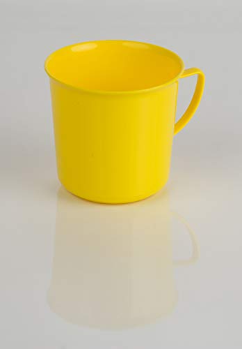 Kimmel Henkelbecher Henkeltasse Teetasse Kaffeebecher Mehrweg bruchsicher 330 ml, Kunststoff, Gelb von Kimmel