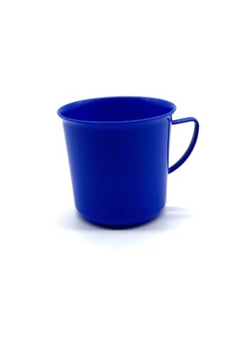 Kimmel Henkelbecher Henkeltasse Teetasse Kaffeebecher Mehrweg bruchsicher 330ml, Kunststoff, Blau von Kimmel