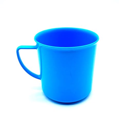 Kimmel Henkelbecher Henkeltasse Teetasse Kaffeebecher Mehrweg bruchsicher 180 ml, Kunststoff, Hellblau von Kimmel