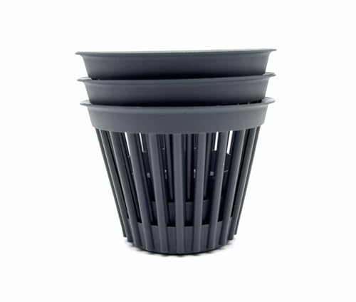 Kimmel Übertopf Stegmuster 12 cm grau 3 Stück im Set Pflanztopf Orchideentopf Pflanzkübel aus Plastik von Kimmel
