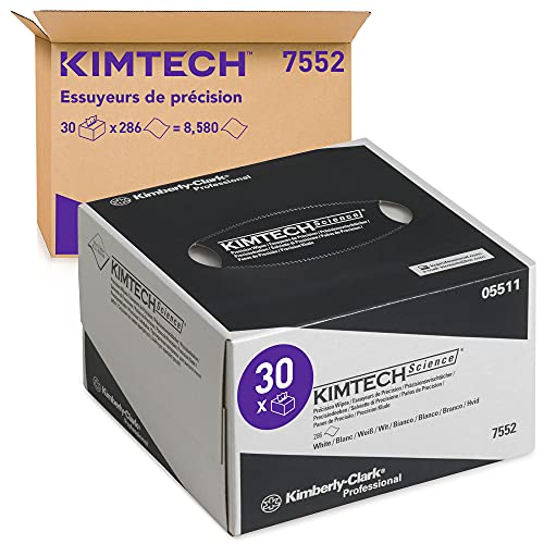 Kimtech Science Präzisionswischtücher 30 Spenderboxen mit je 286 weißen, kleinen, 1-lagigen Wischtüchern = 8. 580 Tücher von KIMTECH