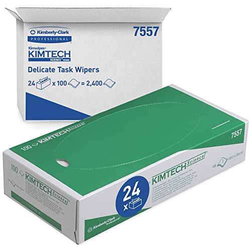 Kimtech Science Präzisionswischtücher 7557 – 24 Kartons mit je 100 Wischtüchern, 2-lagig, weiß von Kimtech Science