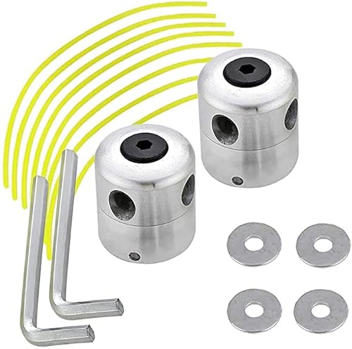 2Pcs Rasentrimmer-Ersatz, Trimmerkopf Aluminium, Fadenkopf Rasentrimmer, Trimmerfaden Doppelfadenkopf, Rasentrimmer Ersatzkopf Universal, für Benzin Motorsense Rasentrimmer von Kimuwote