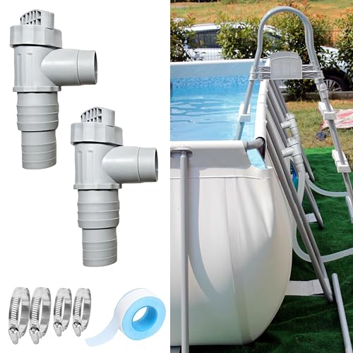 Kimuwote Wartungshahn/Absperrhahn für Pools mit 32mm Schlauchanschluss,2 Stück Aktualisierte Version Pool Schlauchadapter,Pool Wartungs zubehör mit 4X Schlauchklemmen - Absperrhahn funktioniert gut Kimuwote Wartungshahn/Absperrhahn für Pools mit 32mm Schlauchanschluss,2 Stück Aktualisierte Version Pool Schlauchadapter,Pool Wartungs zubehör mit 4X Schlauchklemmen - Absperrhahn funktioniert gut von Kimuwote