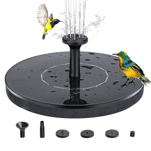 Solar Springbrunnen Verbesserter, 16cm Solar Teichpumpe mit 6 Effekte Solar Wasserpumpe Solar schwimmender Fontäne Pumpe für Gartenteich Oder Springbrunnen Vogel-Bad Fisch Behälter von Kimuwote