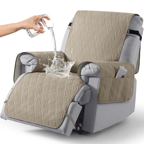 KinCam Wasserdichter sesselschoner für Fernsehsessel, relaxsessel mit Tasche elastischen Bändern, Anti-Rutsch sesselbezug weich waschbar sesselüberwurf 1 Sitzer für Kinder, Haustiere Taupe KinCam Wasserdichter sesselschoner für Fernsehsessel, relaxsessel mit Tasche elastischen Bändern, Anti-Rutsch sesselbezug weich waschbar sesselüberwurf 1 Sitzer für Kinder, Haustiere Taupe von KinCam