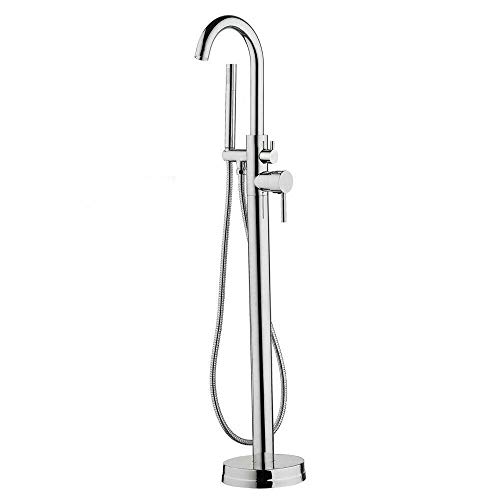 Freistehende Armatur Badewanne Wasserhahn Bodenstehender Wannenarmatur Stehend Handbrause Badewanne Auslauf 150cm Schlauch Badezimmerarmatur Wannenarmaturen von KinHall