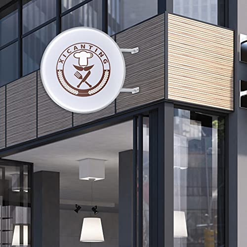 KinHall LED Leuchtkasten Doppelseitig 60cm Rund Leuchtreklame Lichtwerbung Leuchtschild für Restaurants Zweiseitig Beleuchtet Circular Lichtbox von KinHall
