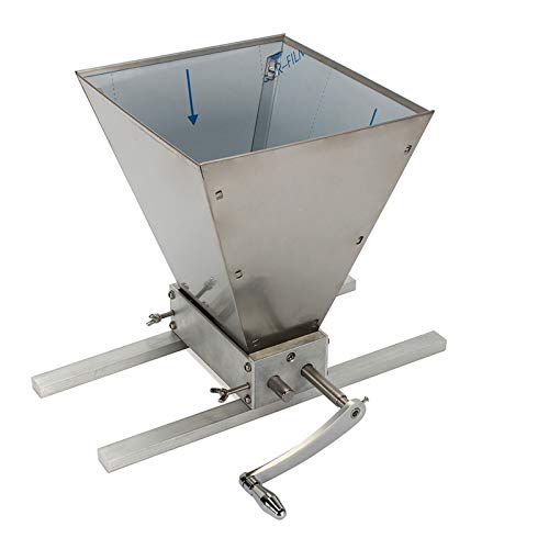 KinHall Malz Getreidemühle Kit aus Edelstahl Manuell Heimbrauer Malzmühle Barley Grinder Crusher Handmühle, Für Getreide Haushaltsmühle von KinHall