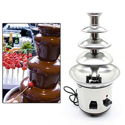 Schokoladen Fondue Brunnen,Schokoladenbrunnen 220V 170W 4 Ebenen Schokoladen Fondue Kommerzielle elektrische Schokoladenbrunnen-Erwärmungsmaschine Brunnen Schokoladensirup Maker Käse Sauce Schmelzer von KinHall