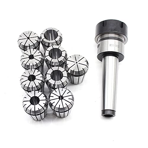 Spannzangenfutter M12 MK3 ER32 + ER32 Satz 9Stk MT3 ER32 CNC Morse Taper Metric M12 Collet Chuck Holder Milling Lathe Spannzangen 2-20mm für Fräser von KinHall
