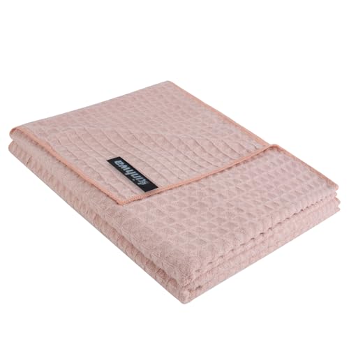 KinHwa 2er Set Mikrofaser Handtücher 50cm x 100cm Weich, leicht & super saugfähig Schnelltrocknend & antibakteriell （Pink） von KinHwa