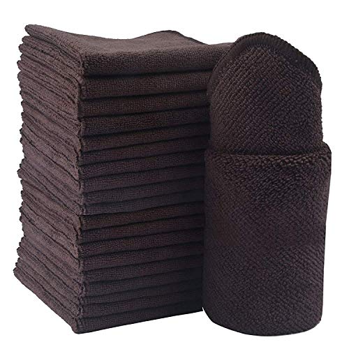 KinHwa Mikrofasertücher Haushalts handtücher Super saugfähig Geschirrtücher Mehrzweck 30cm x 30cm (Braun 20, 30 x 30 cm) von KinHwa