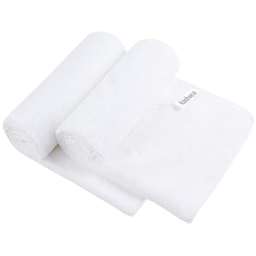 Kinhwa 2er-Pack mikrofaser Handtuch (40 x 70 cm) – Weich, hochsaugfähig & schnell trocknend handtücher Weiß von KinHwa