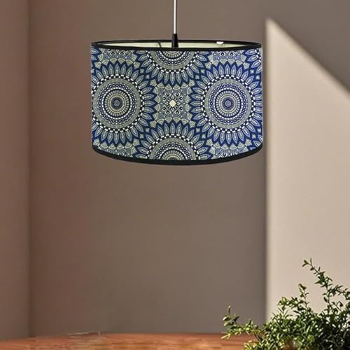 Kinhwa Dekorativer Lampenschirm, runder Lampenschirm, einzigartiger Lampenschirm für Kronleuchter, Stehlampen, Tischlampen, 30 x 20 cm, Bambus-Lampenschirm, Mandarinenblau Kinhwa Dekorativer Lampenschirm, runder Lampenschirm, einzigartiger Lampenschirm für Kronleuchter, Stehlampen, Tischlampen, 30 x 20 cm, Bambus-Lampenschirm, Mandarinenblau von KinHwa