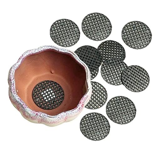 KinMokusei 100 Stück Blumentopf Mesh Pad, Kunststoff Bonsai Bottom Drainage Gitter, Pflanzkübel Drainage Gitter Garten Drainage Mesh Für Bonsai- Oder Topfpflanzen, 4.5cm von KinMokusei