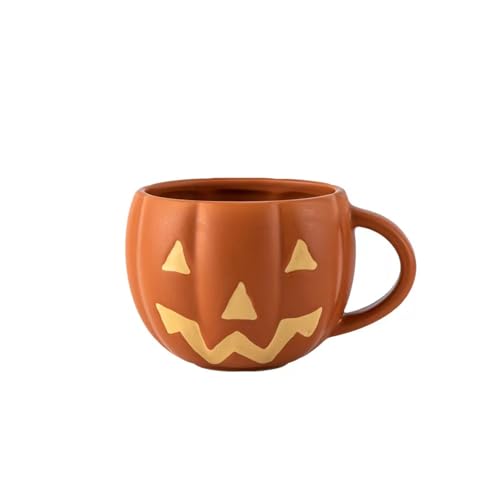 Kürbis Tasse aus Keramik, Halloween Kürbis Kaffeetasse | Niedliche Halloween Herbst Tasse Kaffeebecher Pumpkin Mug Home Deko Halloween Geschenke für Freunde von KinMokusei
