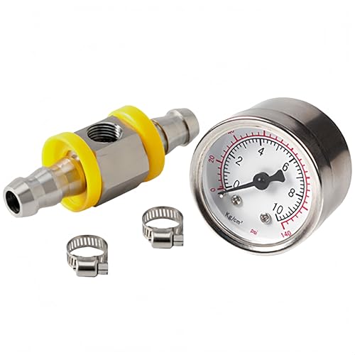 Autotuning-Kraftstoffdruckmesser-Sensor – T-Form-Hakenanschluss, passend für 3/8 Zoll & 1/2 Zoll Kraftstoffleitungen, ideal für Autozusatzteile-Modifikation, zuverlässig für Druckmessung​ (1/2) von KinZon