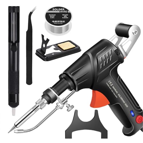 Handheldes automatisches Lötgewehr – 60W, thermostatisches Heizelement mit Schalter, Lötzange mit Zinnzufuhr, für Hausgebrauch & Lötarbeiten, passend für 936-Lötgeräte, zuverlässig für präzise Lötung von KinZon