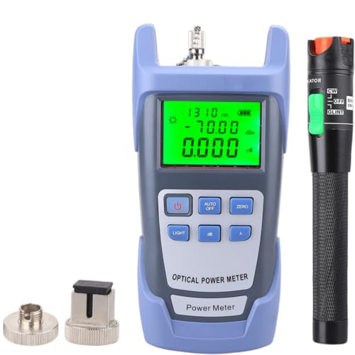 Hochpräzises Lichtleistungs-Messgerät & Rotlicht-Gerät 2-in-1 – 30MW Rotlichtquelle, 30km Faseroptik-Strahlpen, ideal für Faserprüfung, Lichtdurchlass-Test & Netzwartung, einfach zu bedienen (30MW) von KinZon