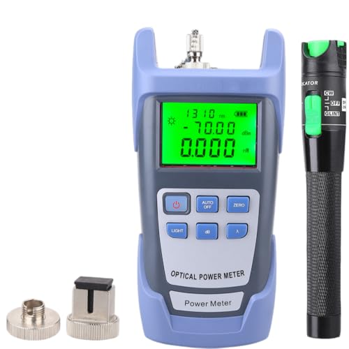 Hochpräzises Lichtleistungs-Messgerät & Rotlicht-Gerät 2-in-1 – 30MW Rotlichtquelle, 30km Faseroptik-Strahlpen, ideal für Faserprüfung, Lichtdurchlass-Test & Netzwartung, einfach zu bedienen (20MW) von KinZon