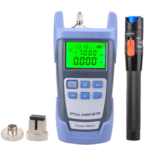 Hochpräzises Lichtleistungs-Messgerät & Rotlicht-Gerät 2-in-1 – 30MW Rotlichtquelle, 30km Faseroptik-Strahlpen, ideal für Faserprüfung, Lichtdurchlass-Test & Netzwartung, einfach zu bedienen (15MW) von KinZon