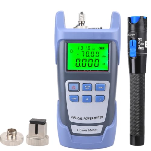 Hochpräzises Lichtleistungs-Messgerät & Rotlicht-Gerät 2-in-1 – 30MW Rotlichtquelle, 30km Faseroptik-Strahlpen, ideal für Faserprüfung, Lichtdurchlass-Test & Netzwartung, einfach zu bedienen (5MW) von KinZon