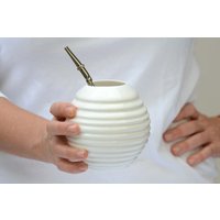 Handgemachte Weiße Keramik Yerba Mate Kürbis - 500Ml Porzellan Tasse Handgemachte Weiße Keramik Yerba Mate Kürbis - 500Ml Porzellan Tasse von KinaCeramics