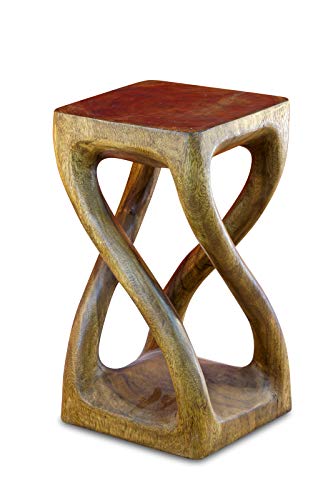 Kinaree 50cm Holz Beistelltisch - Nachttisch BUENG Massive Akazie kolonial braun von Kinaree