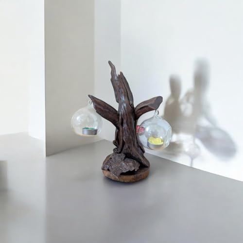 Kerzenständer Wurzel Baum - 2 oder 3 Lichter Teelichthalter - inkl. Glas und Kerze - (3 Lichter) von Kinaree