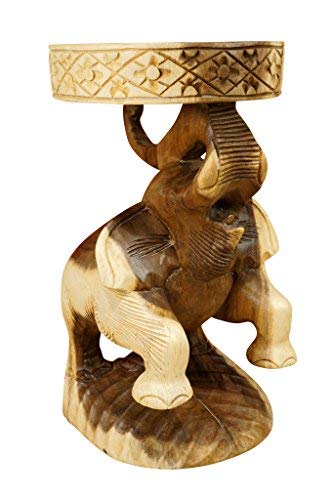 Kinaree 50cm Holz Beistelltisch Elefant BATO Natur aus Suar Massivholz von Kinaree