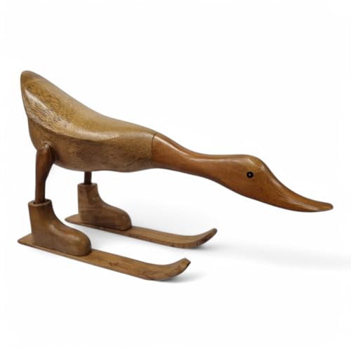 Kinaree Bambus Holz Ente auf Ski - Wintersport Ente aus Bambus - 27cm Ente Statue Après Ski Kinaree Bambus Holz Ente auf Ski - Wintersport Ente aus Bambus - 27cm Ente Statue Après Ski von Kinaree